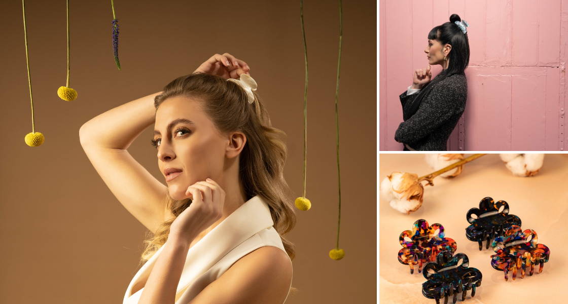 Claw clip hairstyles, by TEGEN