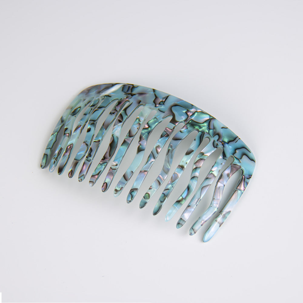 12cm French Pleat Comb in 12cm Opal Handmade French Hair Accessories at Tegen Accessories