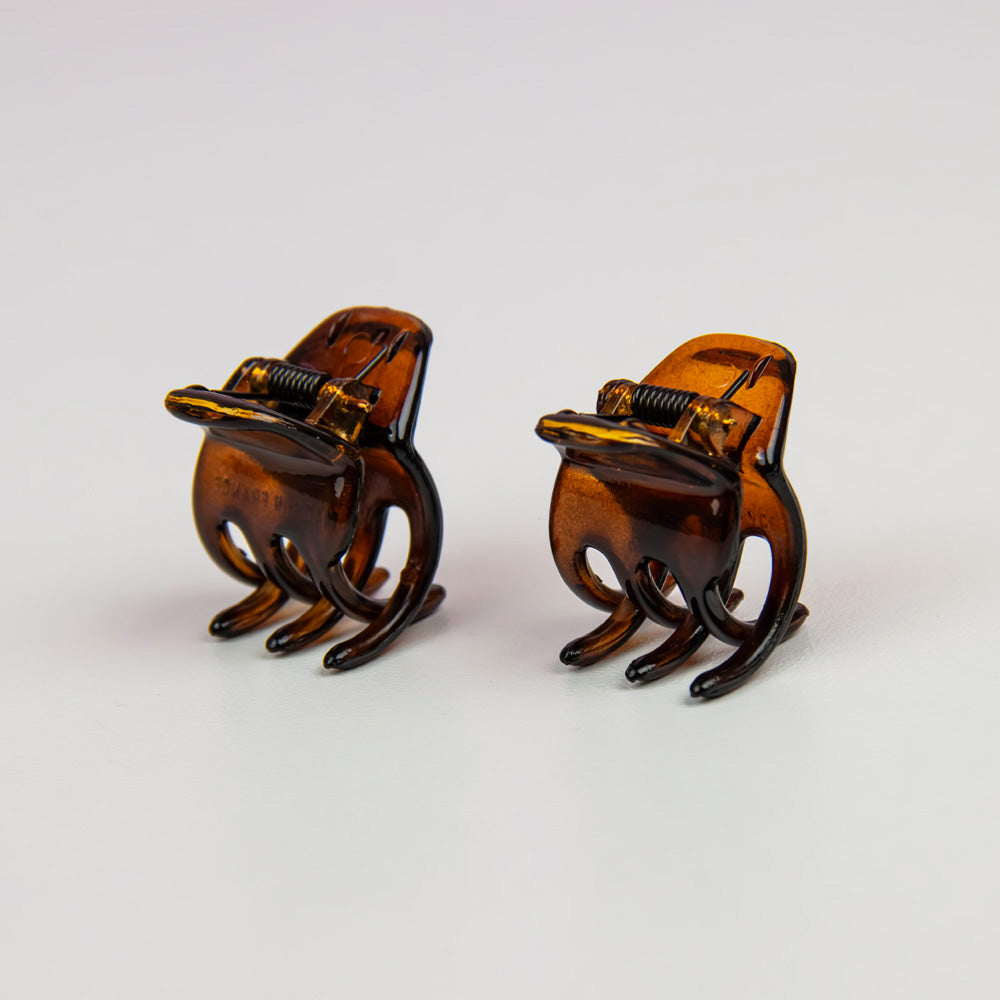 2x Mini Hair Claw Clips 3cm x 2cm Tortoiseshell Essentials French Hair Accessories at Tegen Accessories