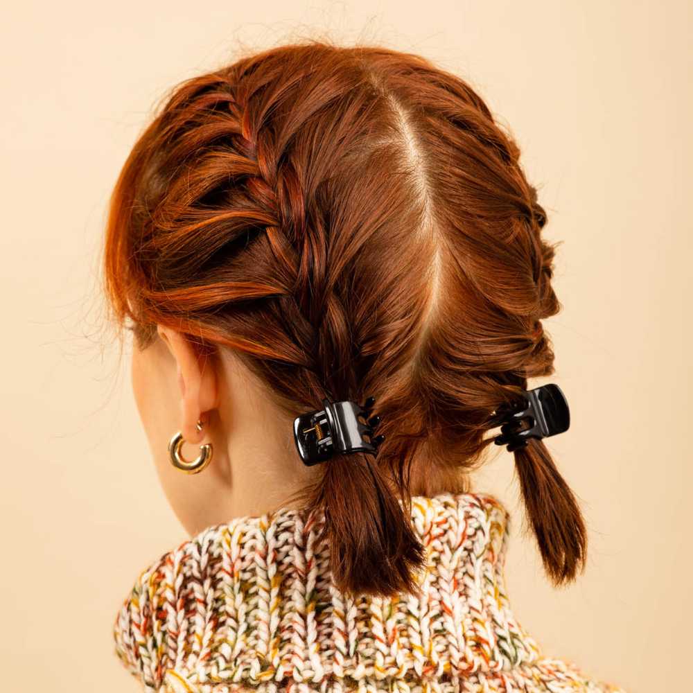 2x Mini Hair Claw Clips French Hair Accessories at Tegen Accessories |Black