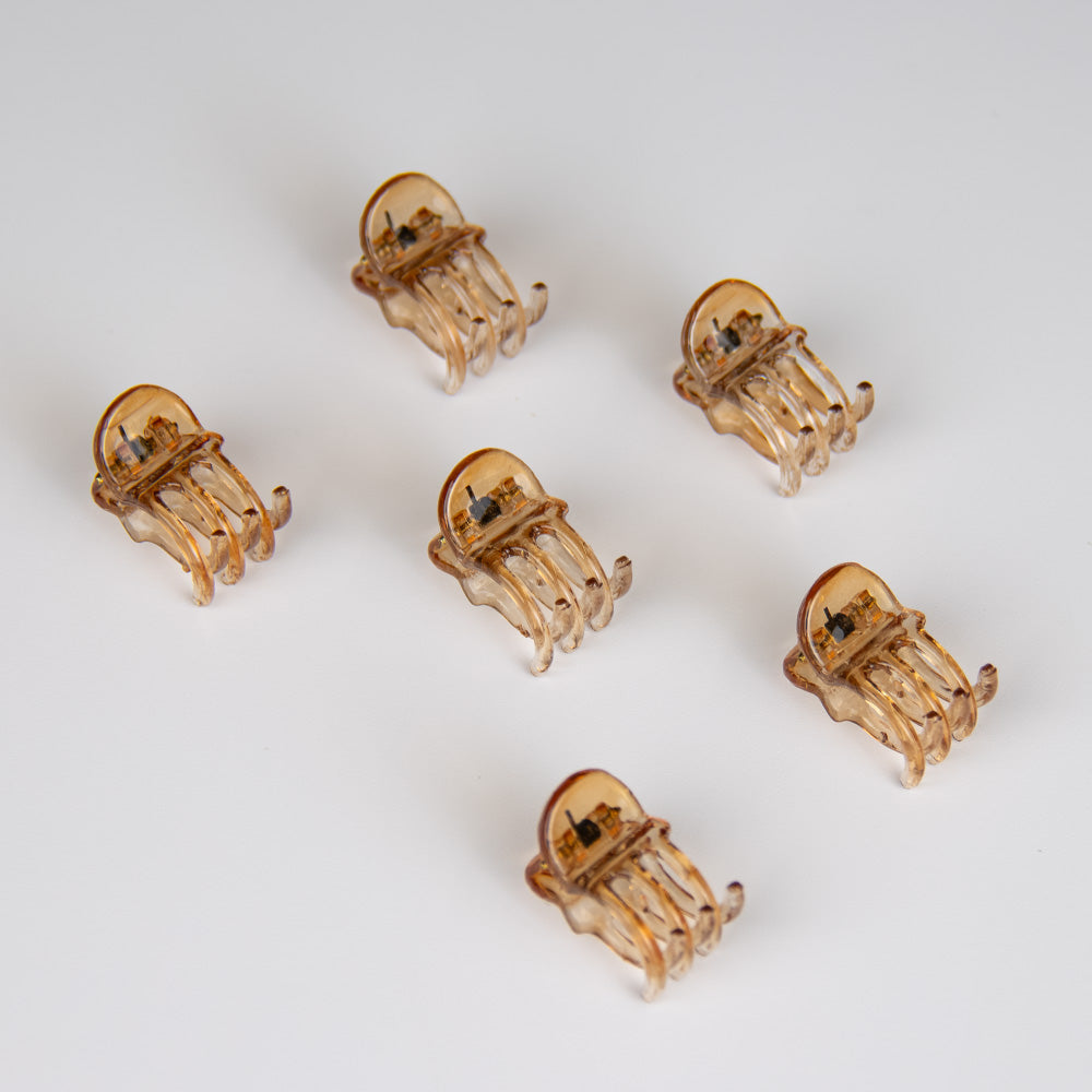 6x Micro Hair Claw Clips in Blonde French Hair Accessories at Tegen Accessories