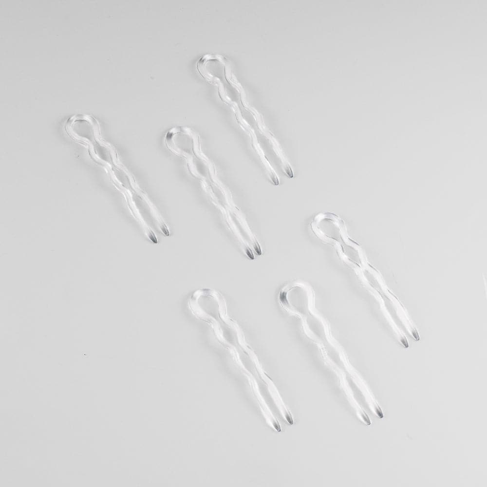 6x Small French Hairpin in Clear Essentials French Hair Accessories at Tegen Accessories