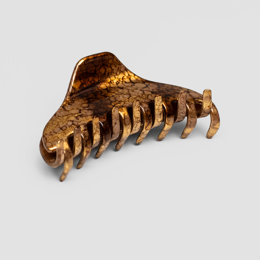 Gold Hand Painted Medium Hair Claw Clip for Fine Hair at Tegen Accessories