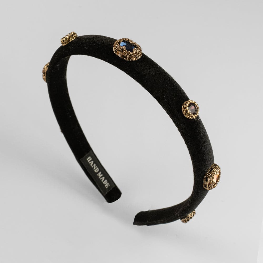 Swarovski Crystal Velvet Baroque Headband Swarovski Crystal in at Tegen Accessories