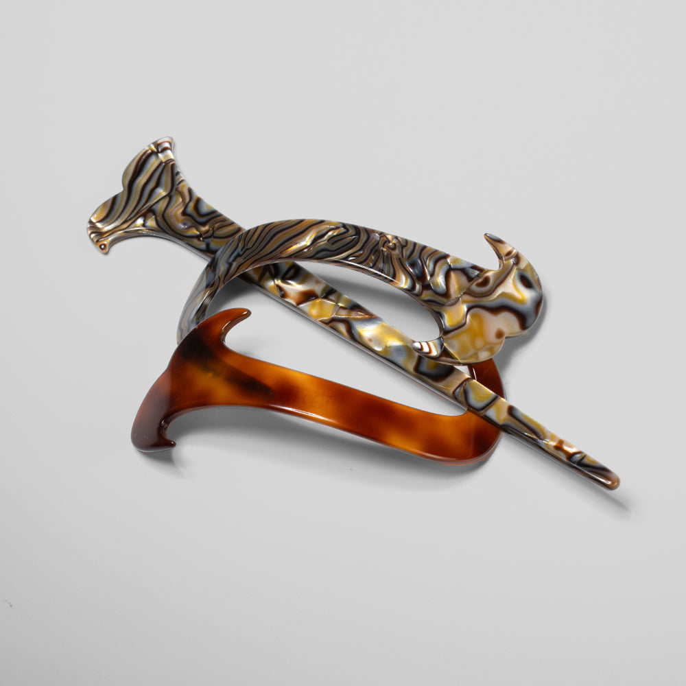 Handmade Stick Barrette Clip in 16cm Onyx Handmade French Hair Accessories at Tegen Accessories