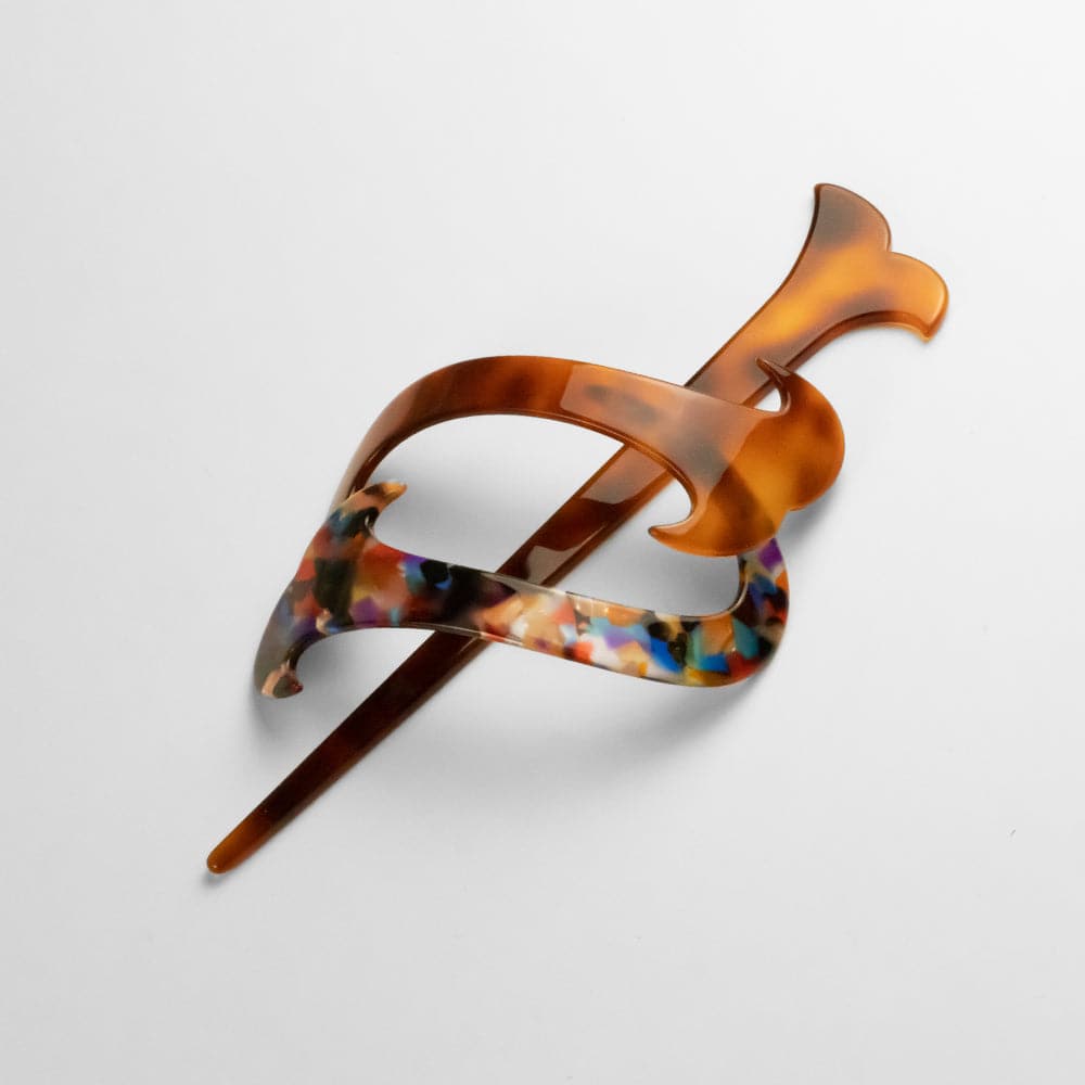 Handmade Stick Barrette Clip in 16cm Stained Glass Handmade French Hair Accessories at Tegen Accessories