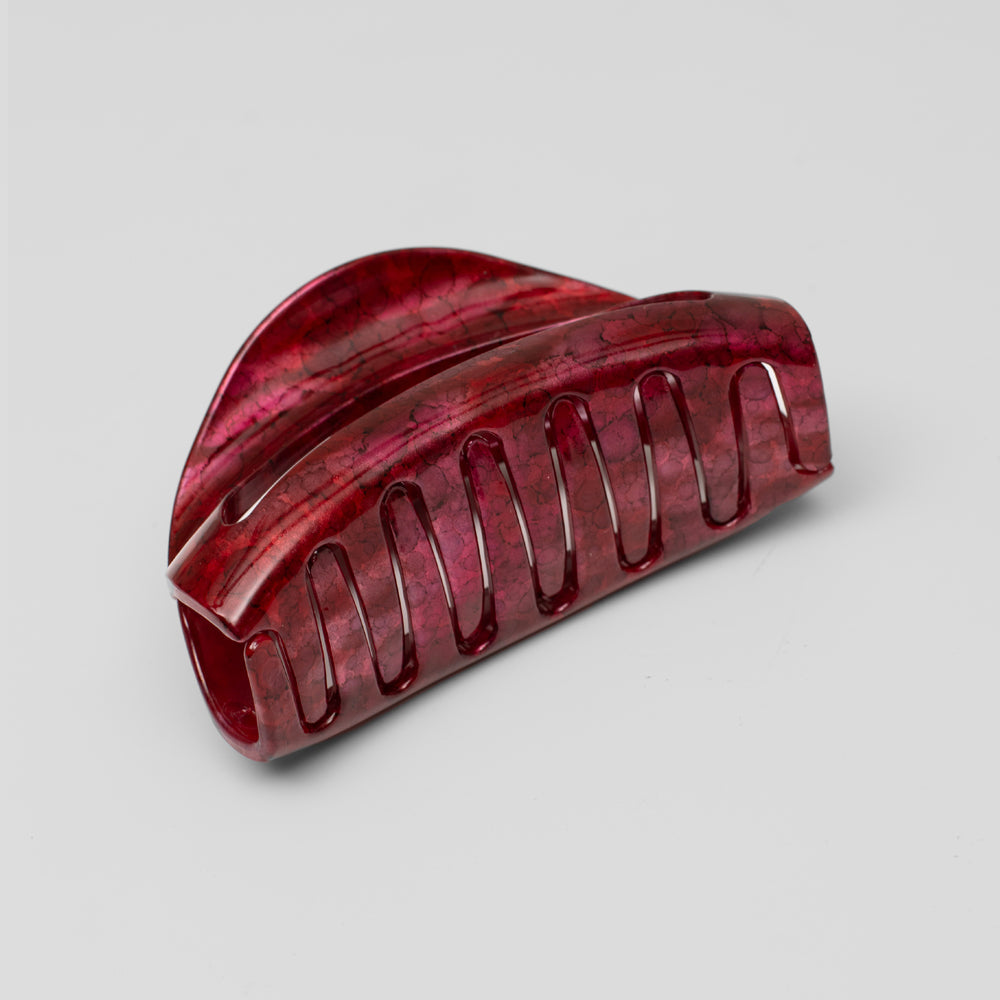 Medium D-Shaped Fuchsia Handpainted Clip at Tegen Accessories