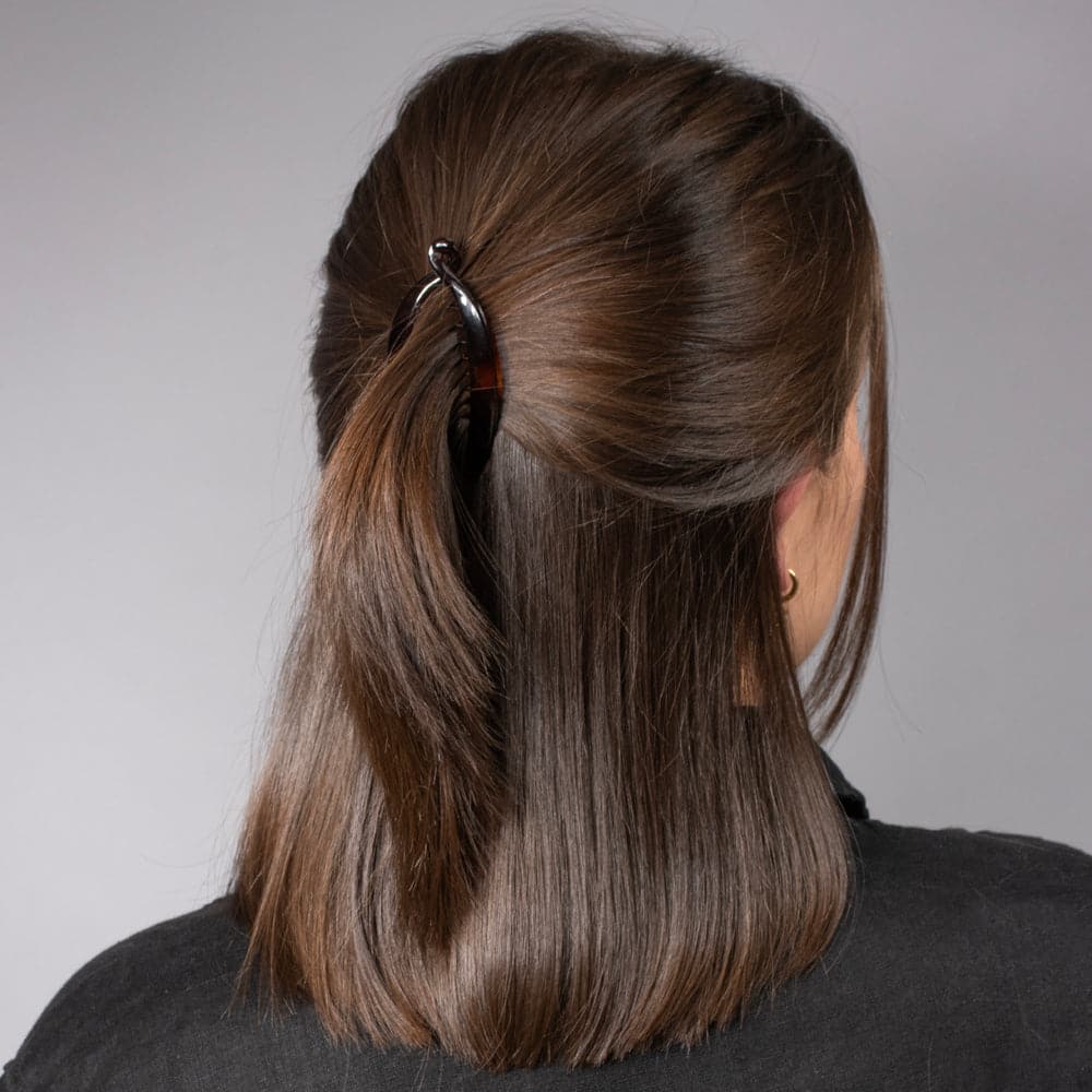 Mini Banana Hair Clip in Tortoiseshell French Hair Accessories at Tegen Accessories |Tortoiseshell