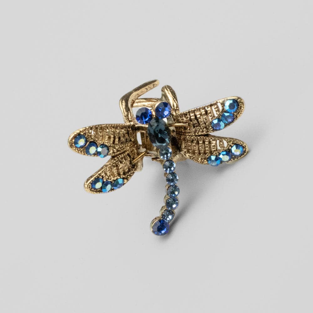 Mini Crystal Dragonfly Hair Claw Clip Crystal in Emerald Crystal at Tegen Accessories