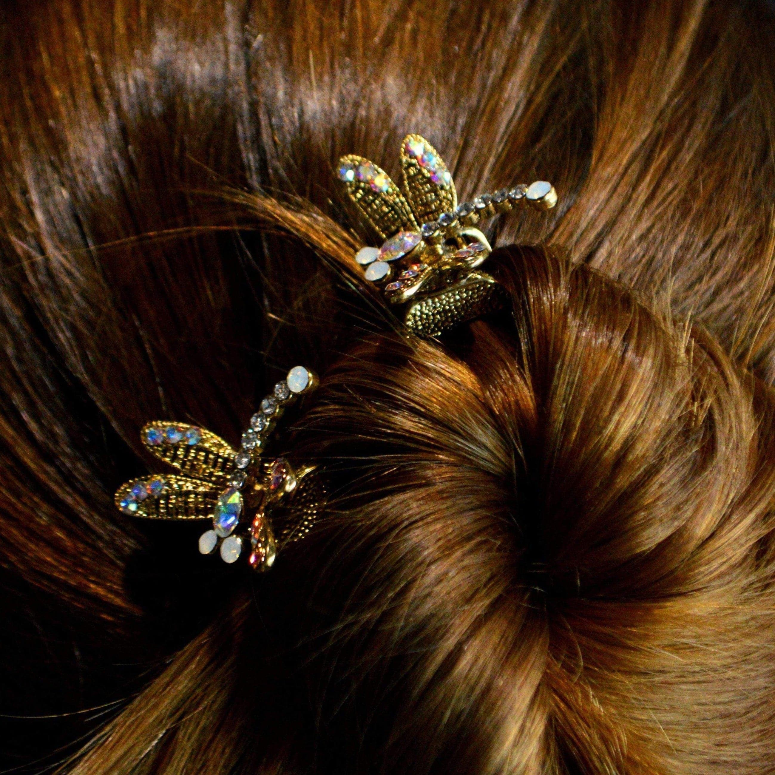 Mini Crystal Dragonfly Hair Claw Clip Crystal at Tegen Accessories |AB Crystal