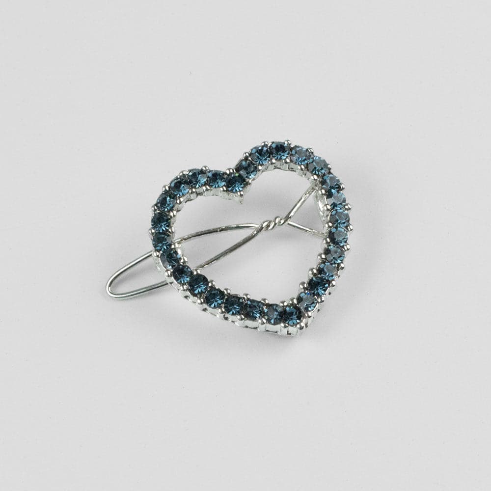 Mini Crystal Heart Hair Clip Crystal in Navy Crystal at Tegen Accessories