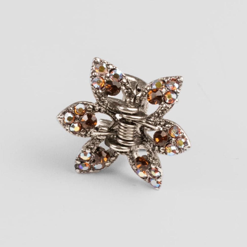 Mini Crystal Maple Leaf Hair Claw Clip Crystal in at Tegen Accessories
