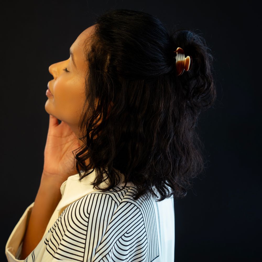 Mini Hair Claw Clip Handmade French Hair Accessories at Tegen Accessories | Creme Brulee