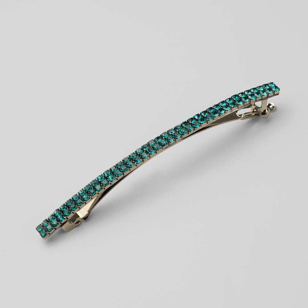 Narrow Crystal Barrette Clip Crystal 8cm Jade Crystal at Tegen Accessories
