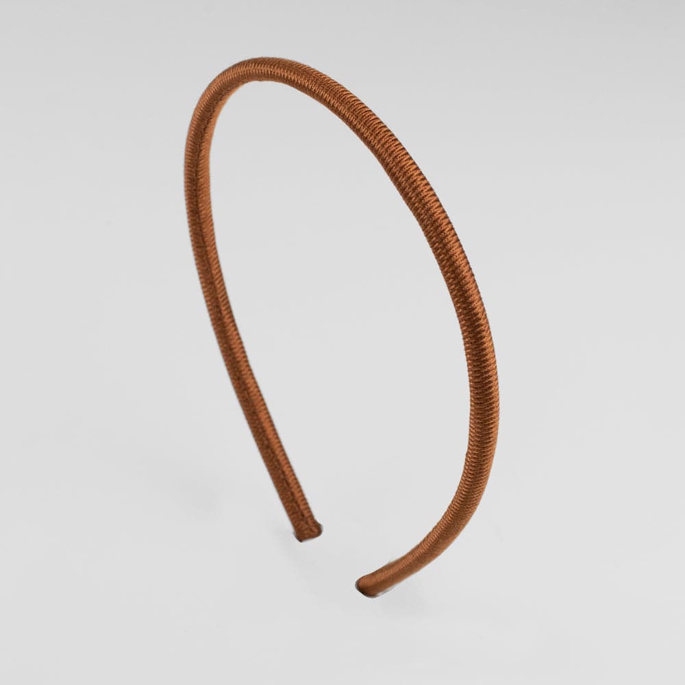 Narrow Fabric Headband at Tegen Accessories in Brown