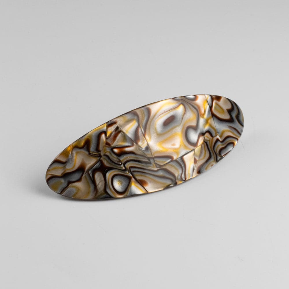 Oval Barrette Clip in 10.5cm Onyx Handmade French Hair Accessories at Tegen Accessories
