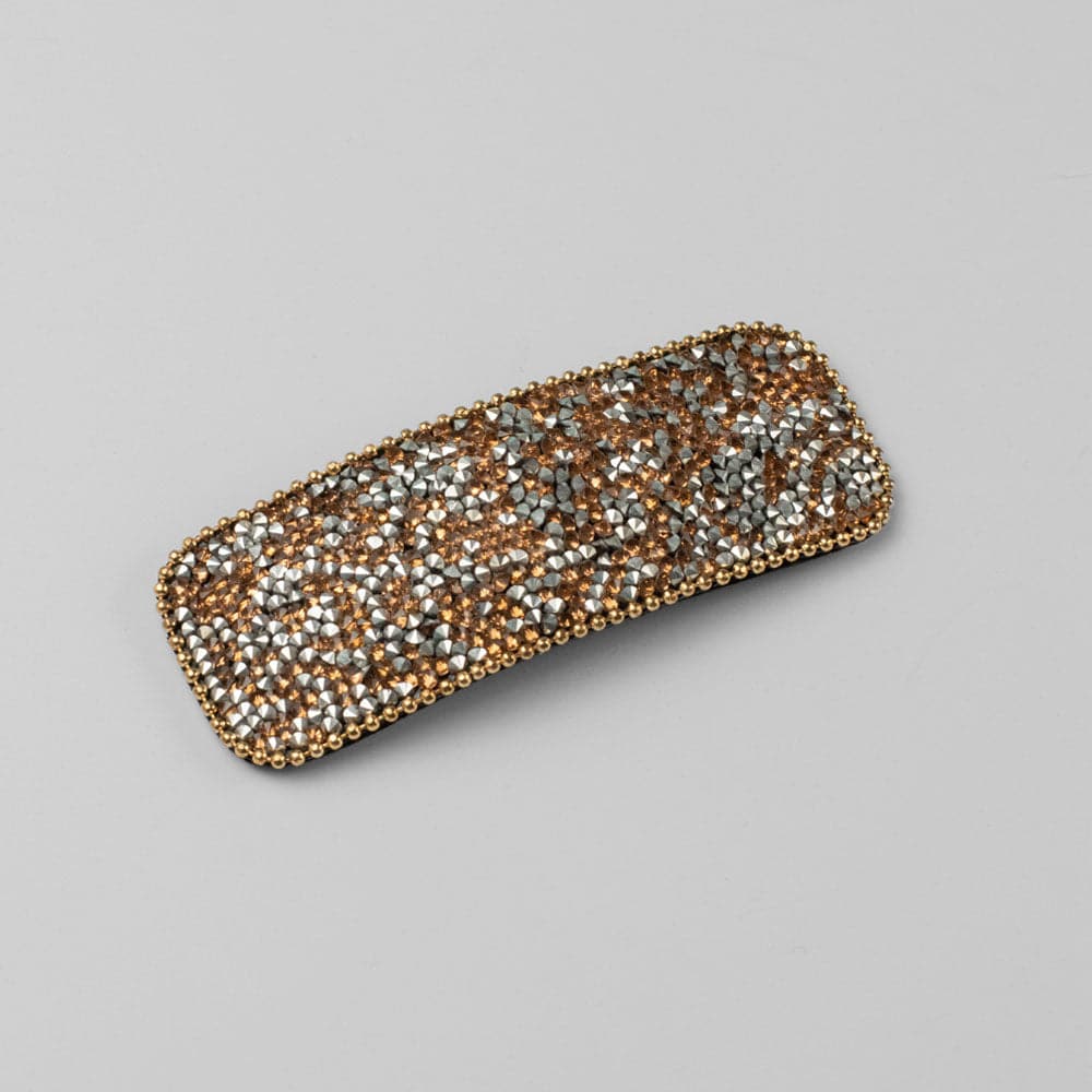Rectangular Crystal Sparkle Snap Clip Swarovski Crystal in Rose Gold Crystal at Tegen Accessories