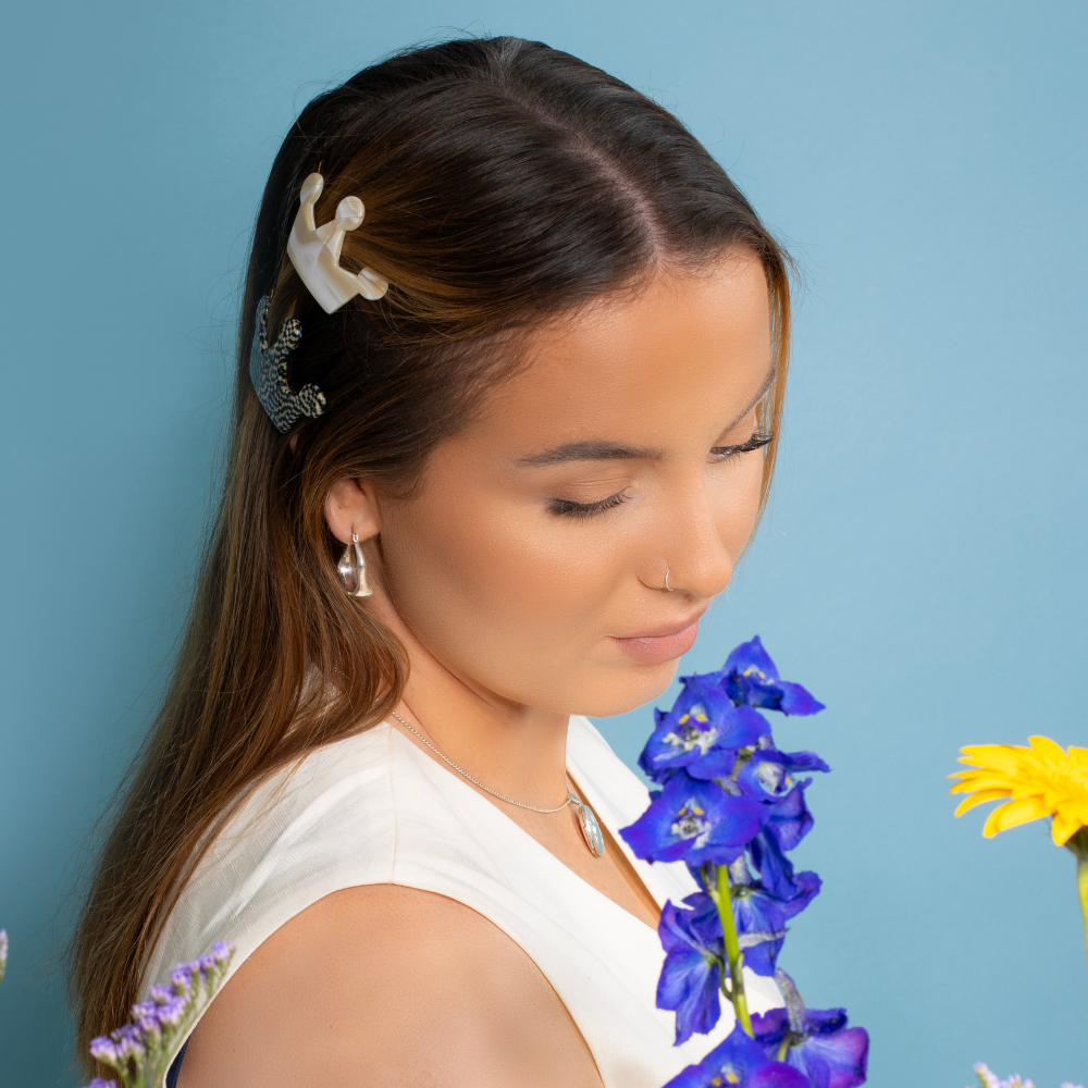 Royal Crown Hair Clip Handmade French Hair Accessories at Tegen Accessories |Vanilla