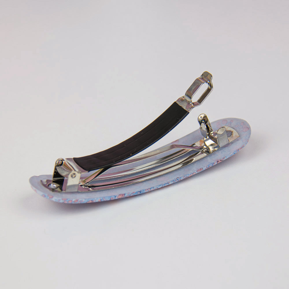 Back of French barrette with rubber grip