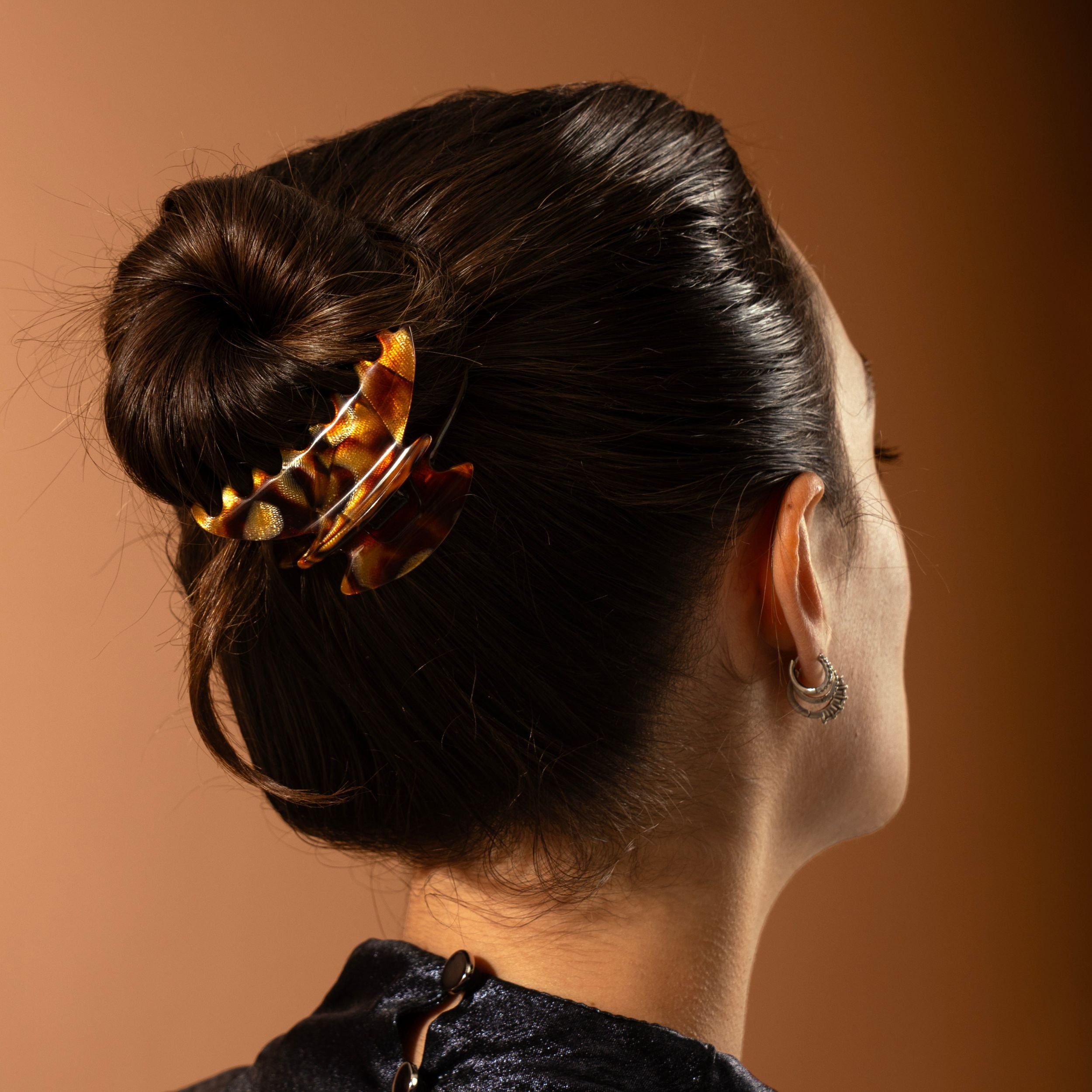 Small Amber Claw Clip with Extra Grip in Handmade at Tegen Accessories