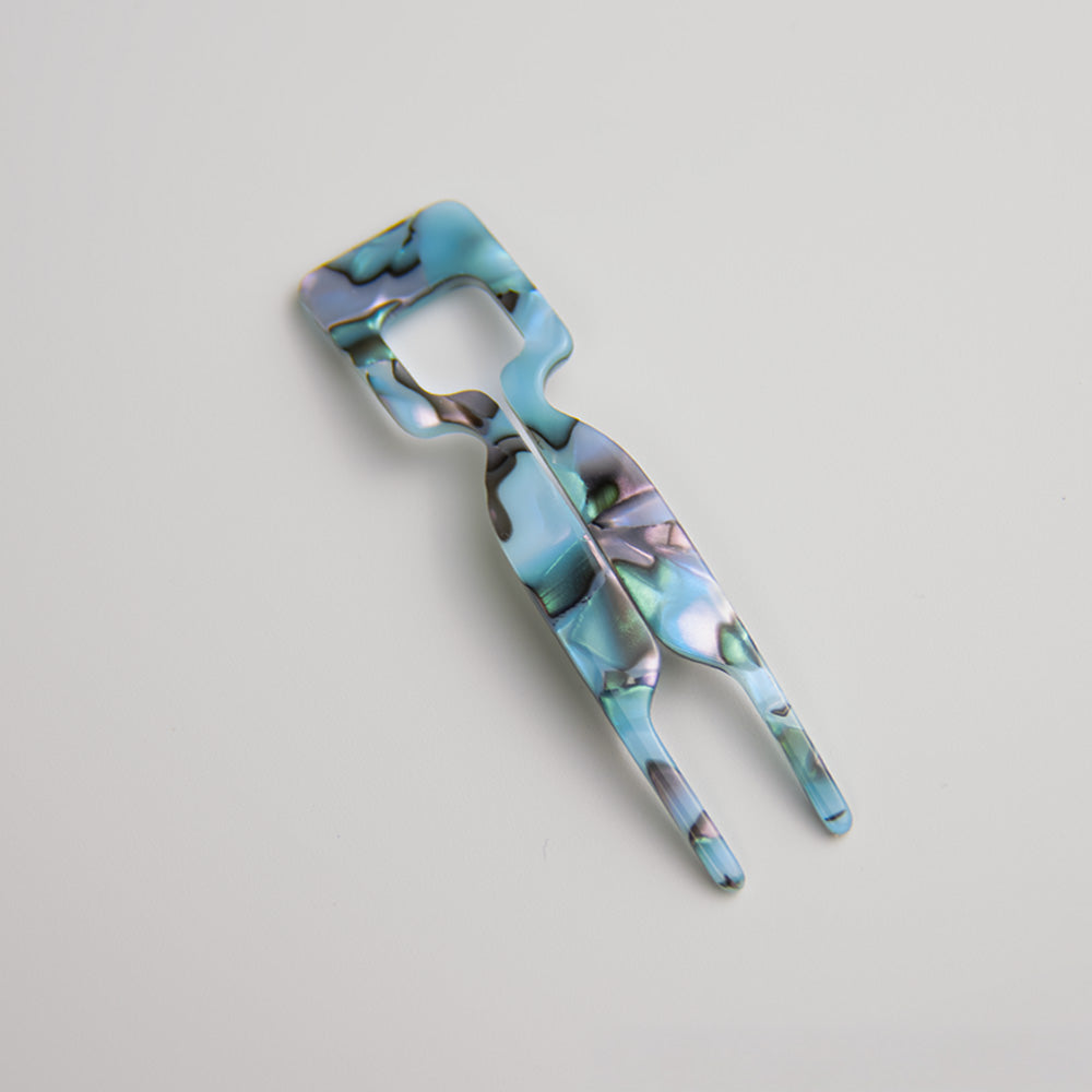 Small Square Hairpin 8cm Opal Handmade French Hair Accessories at Tegen Accessories
