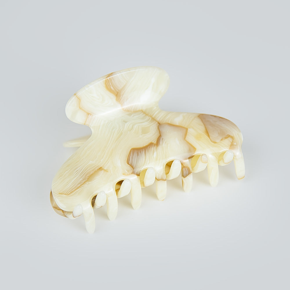 Medium Hair Claw Clip in 9cm Oat Latte Handmade French Hair Accessories at Tegen Accessories
