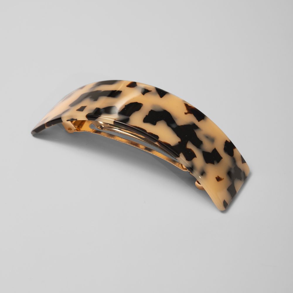 Wide Arched Barrette Clip in 11cm White Tokio Handmade French Hair Accessories at Tegen Accessories
