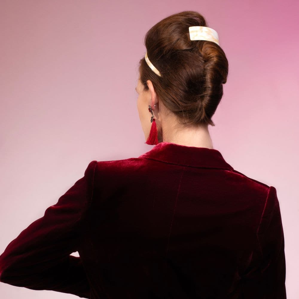 vanilla wide arched barrette tegen accessories