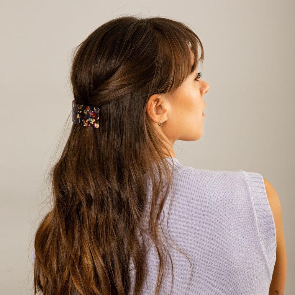 Wide Arched Barrette Clip Handmade French Hair Accessories at Tegen Accessories |Stained Glass