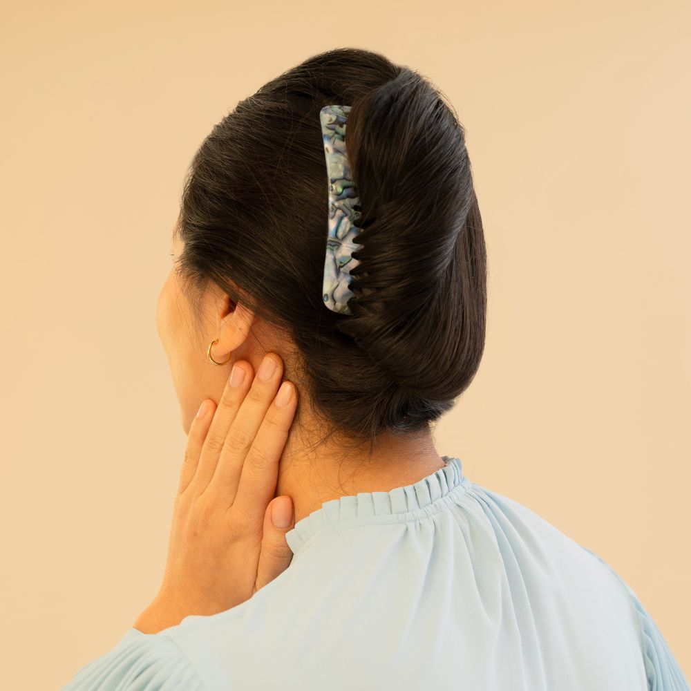 12cm french pleat comb thick hair | Opal