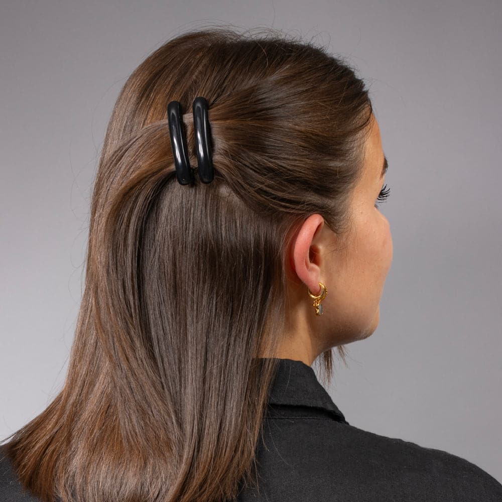 2x 6cm Mini Barrette Clips in Black French Hair Accessories at Tegen Accessories |Black
