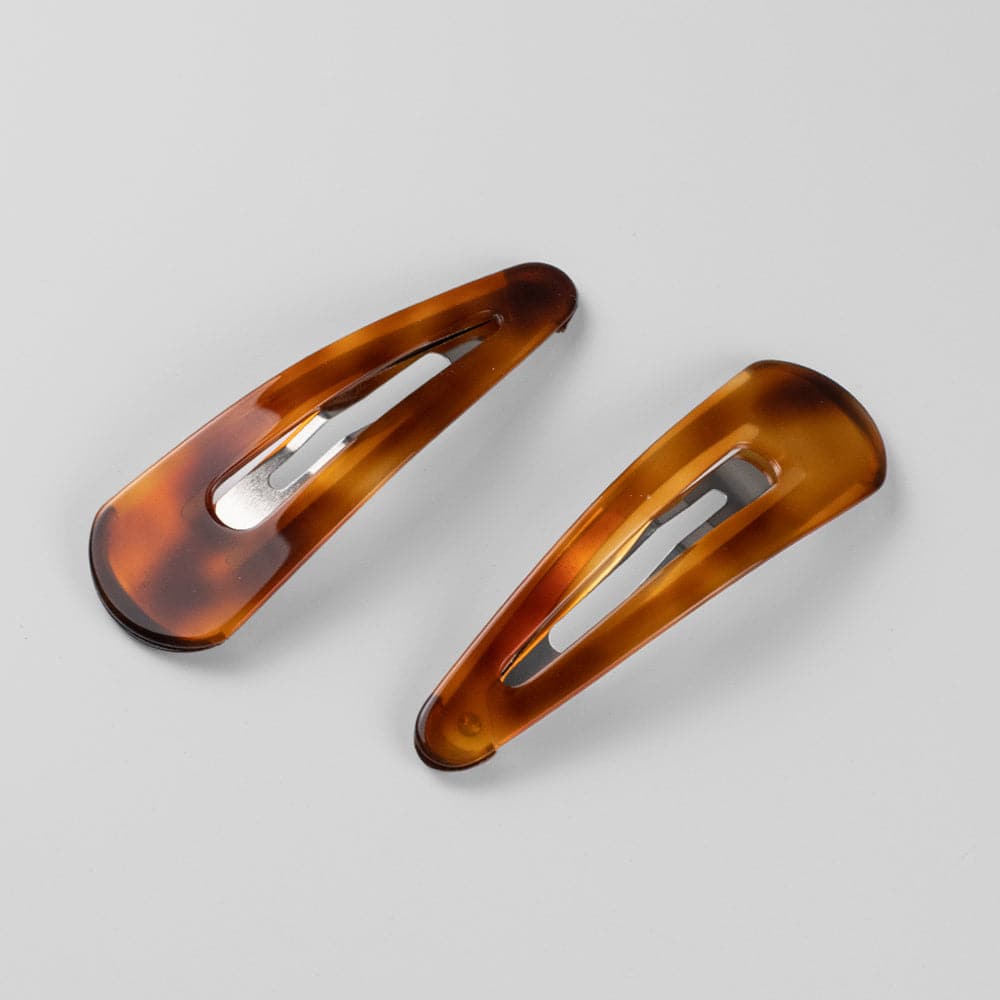 2x 7cm Snap Clips in 7cm Tortoiseshell Handmade French Hair Accessories at Tegen Accessories