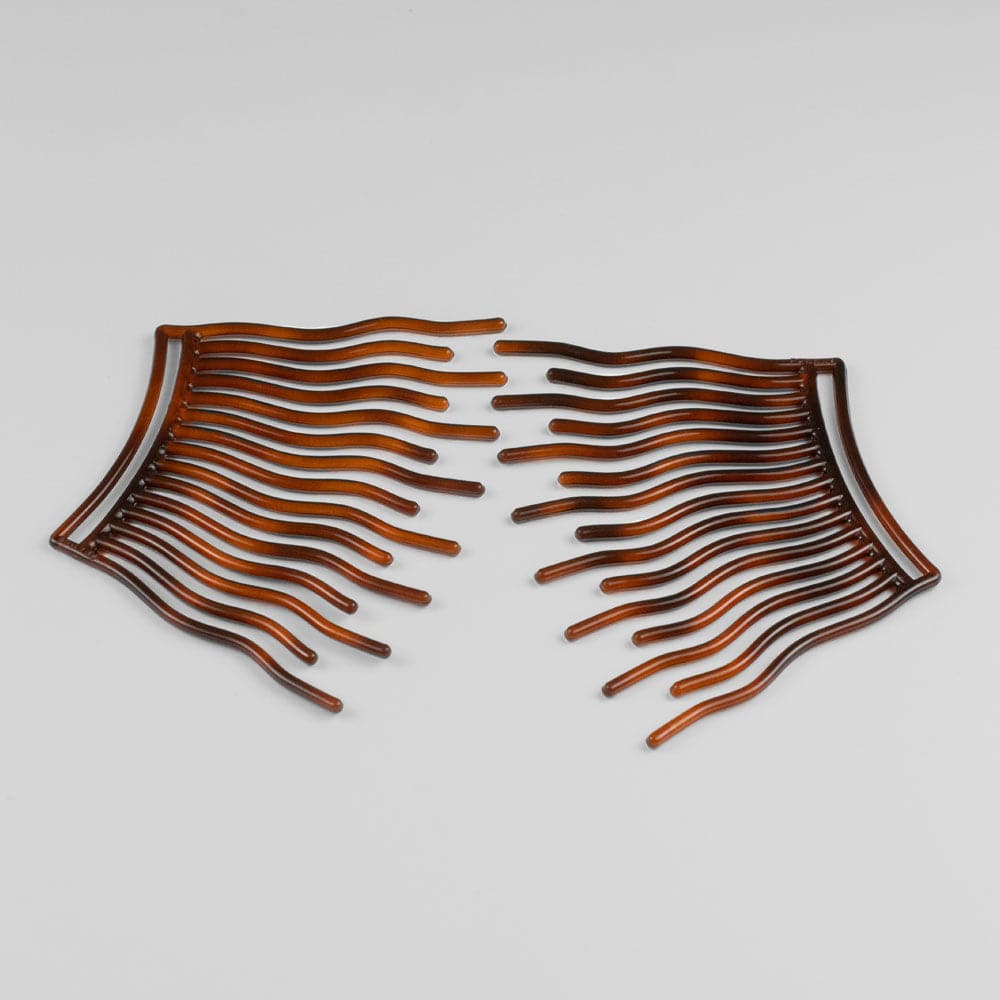 2x Interlocking Hair Combs in Tortoiseshell French Hair Accessories at Tegen Accessories