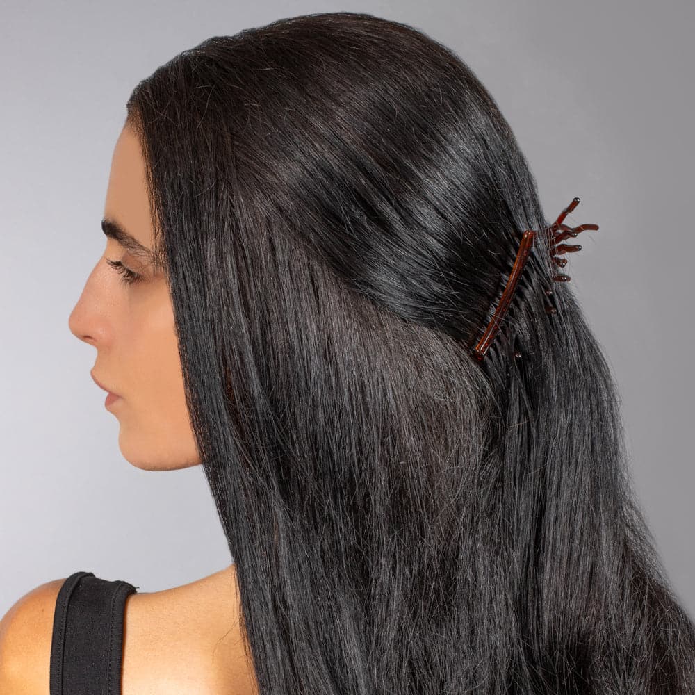 2x Interlocking Hair Combs in Tortoiseshell French Hair Accessories at Tegen Accessories