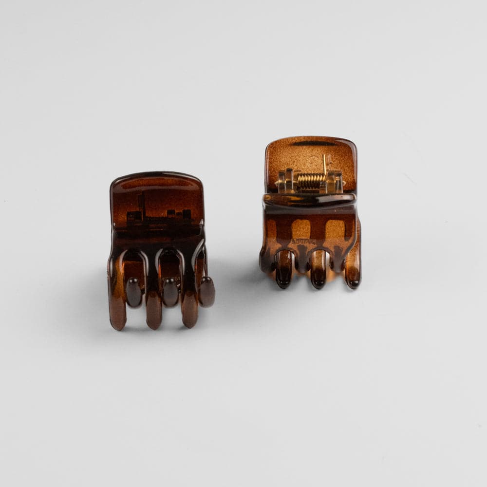 2x Mini Hair Claw Clips in Tortoiseshell Essentials French Hair Accessories at Tegen Accessories