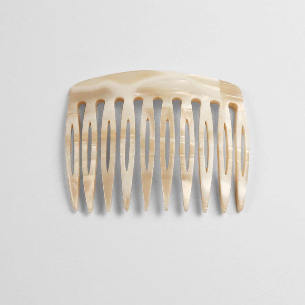 6cm Side Comb in 6cm Vanilla Handmade French Hair Accessories at Tegen Accessories