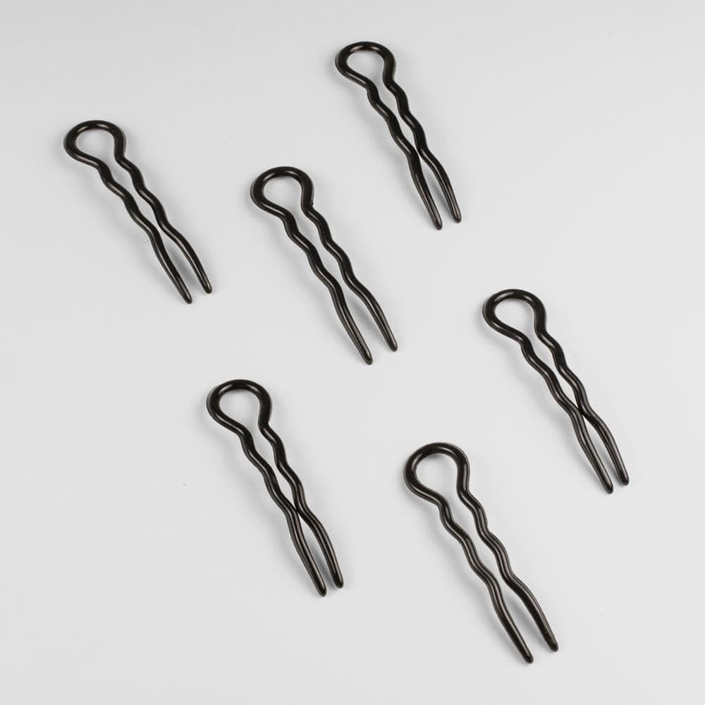 6x 90mm Chignon Hair Pins in Black Essentials French Hair Accessories at Tegen Accessories