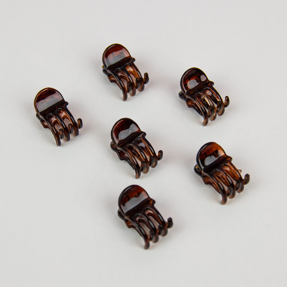 6x Micro Hair Claw Clip 2cm x 1.5cm Tortoiseshell Essentials French Hair Accessories at Tegen Accessories