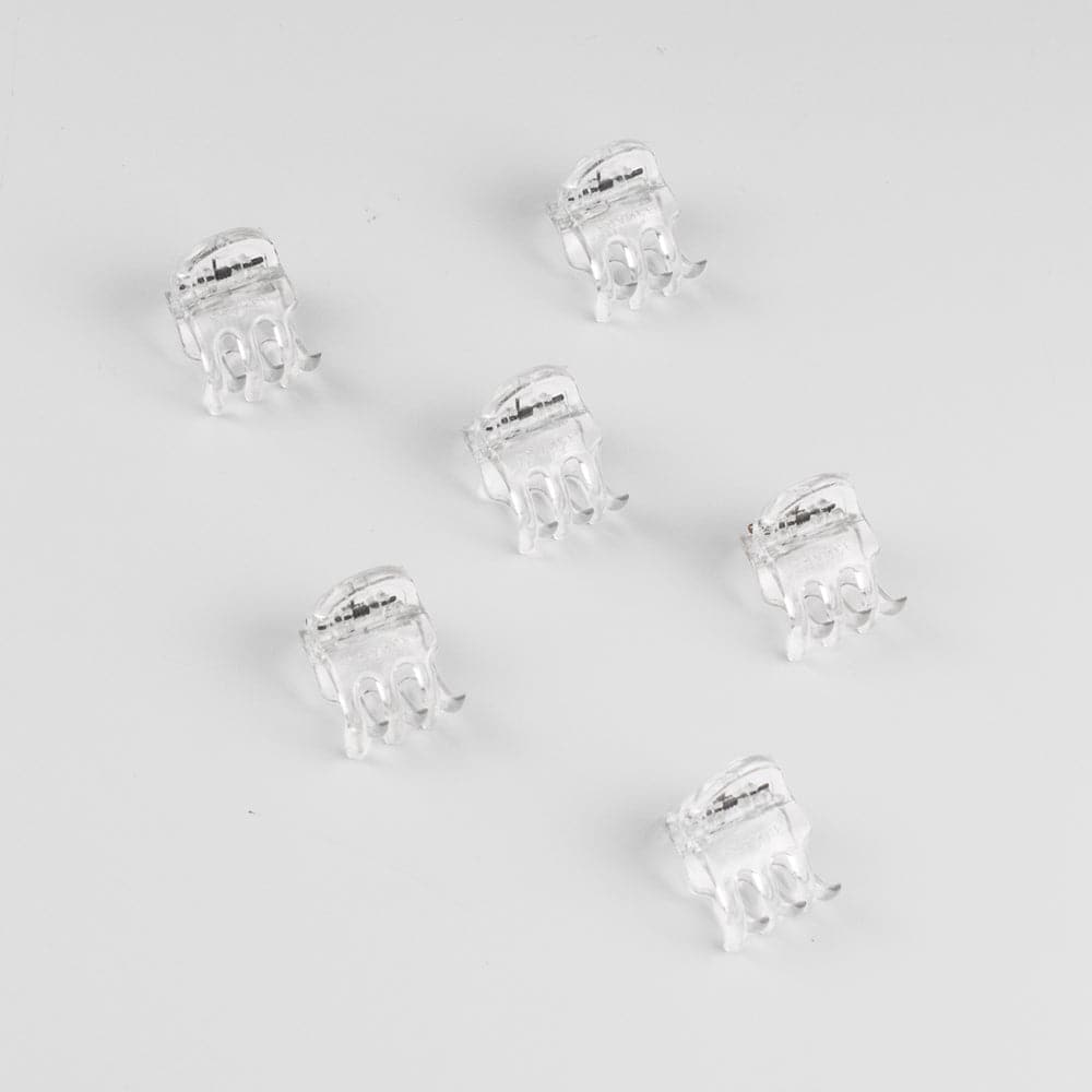 6x Micro Hair Claw Clips in Clear Essentials French Hair Accessories at Tegen Accessories