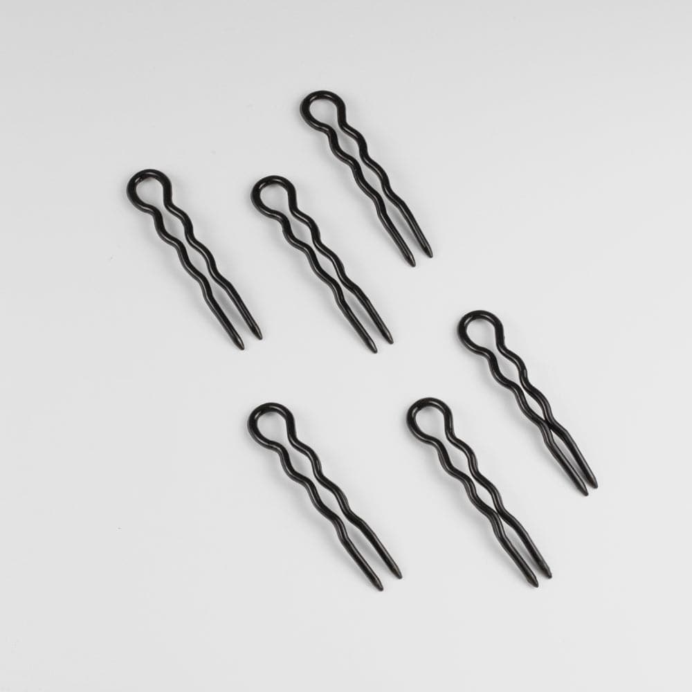 6x Small Chignon Pins in Black Essentials French Hair Accessories at Tegen Accessories