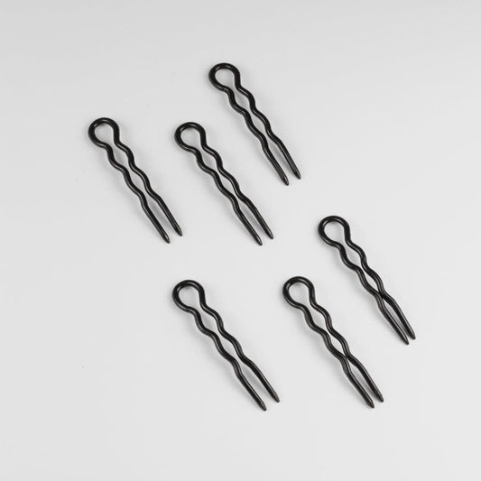 6x Small French Hairpin in Black Essentials French Hair Accessories at Tegen Accessories