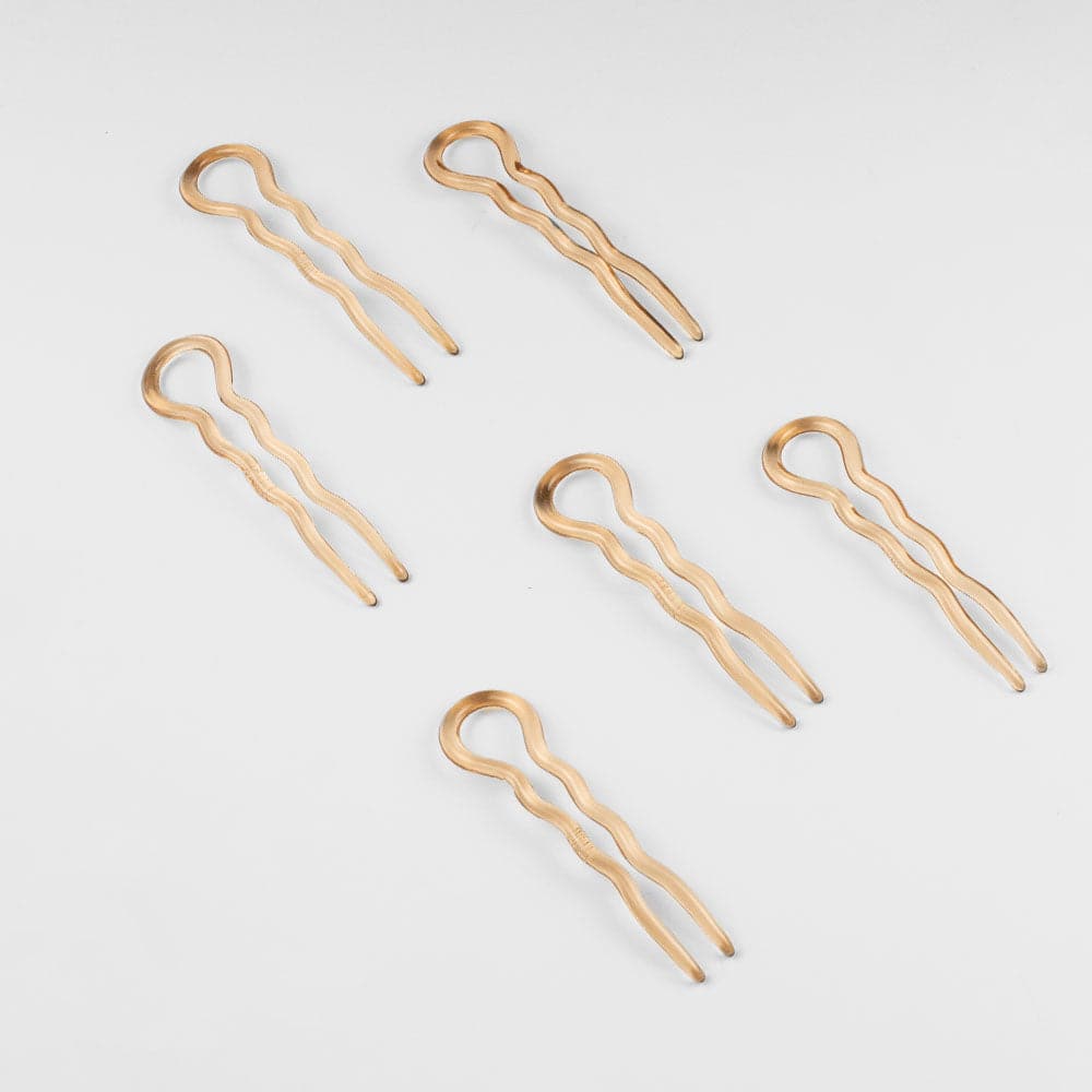 6x Small Chignon Pins in Blonde French Hair Accessories at Tegen Accessories