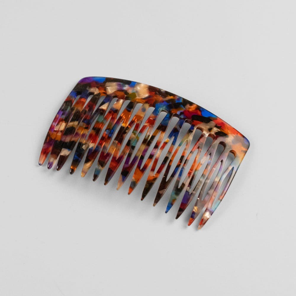 8cm Side Comb in 8cm Stained Glass Handmade French Hair Accessories at Tegen Accessories