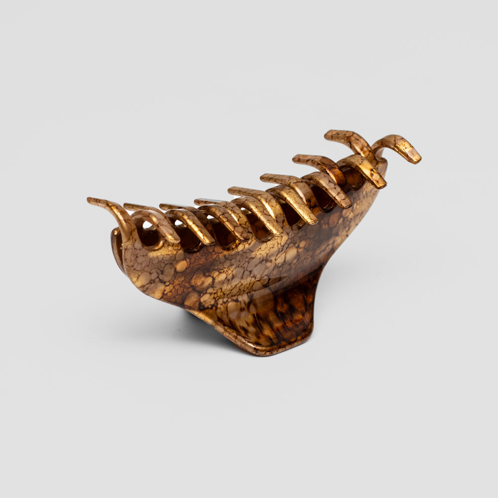 Gold Hand Painted Medium Hair Claw Clip for Fine Hair at Tegen Accessories 
