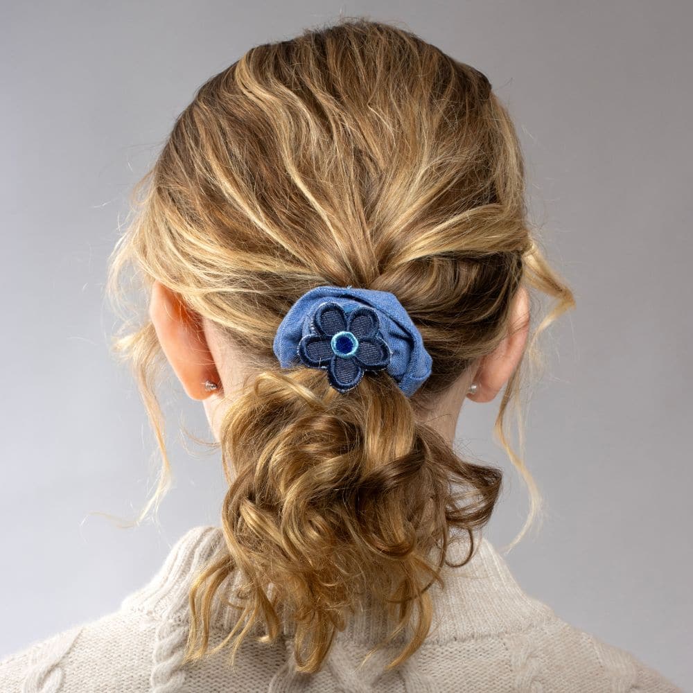 medium blue scrunchie