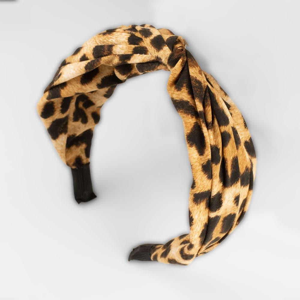 Handmade Leopard Print Knot Headband at Tegen Accessories