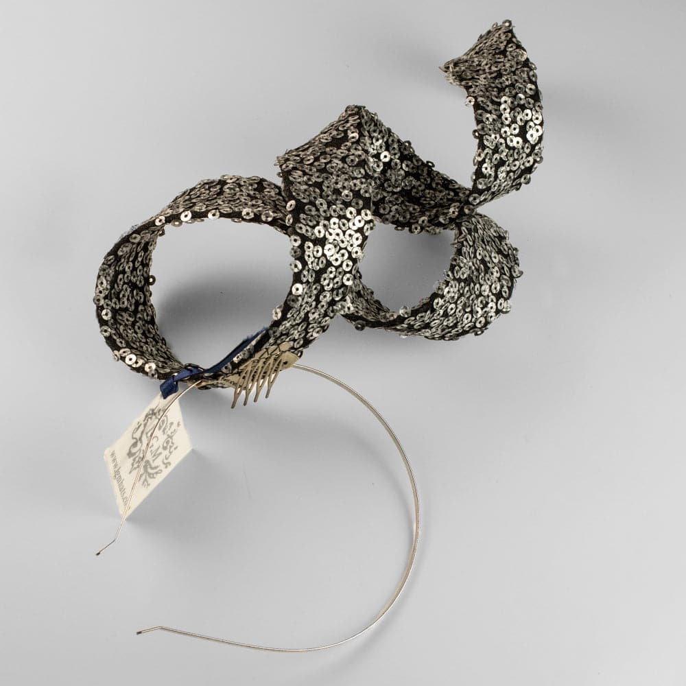 Handmade Metallic Sequin Swirl Fascinator