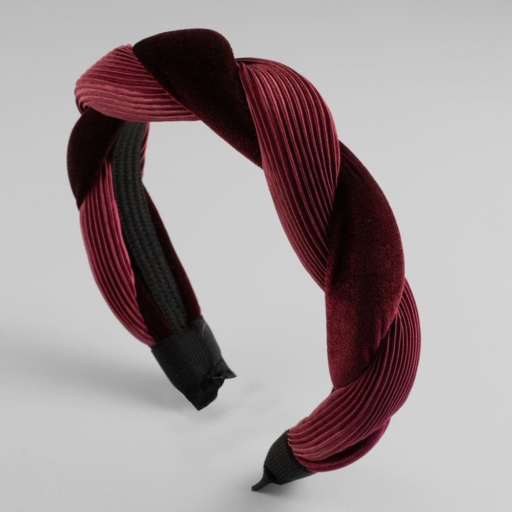 Handmade Velvet Twist Headband Burgundy at Tegen Accessories