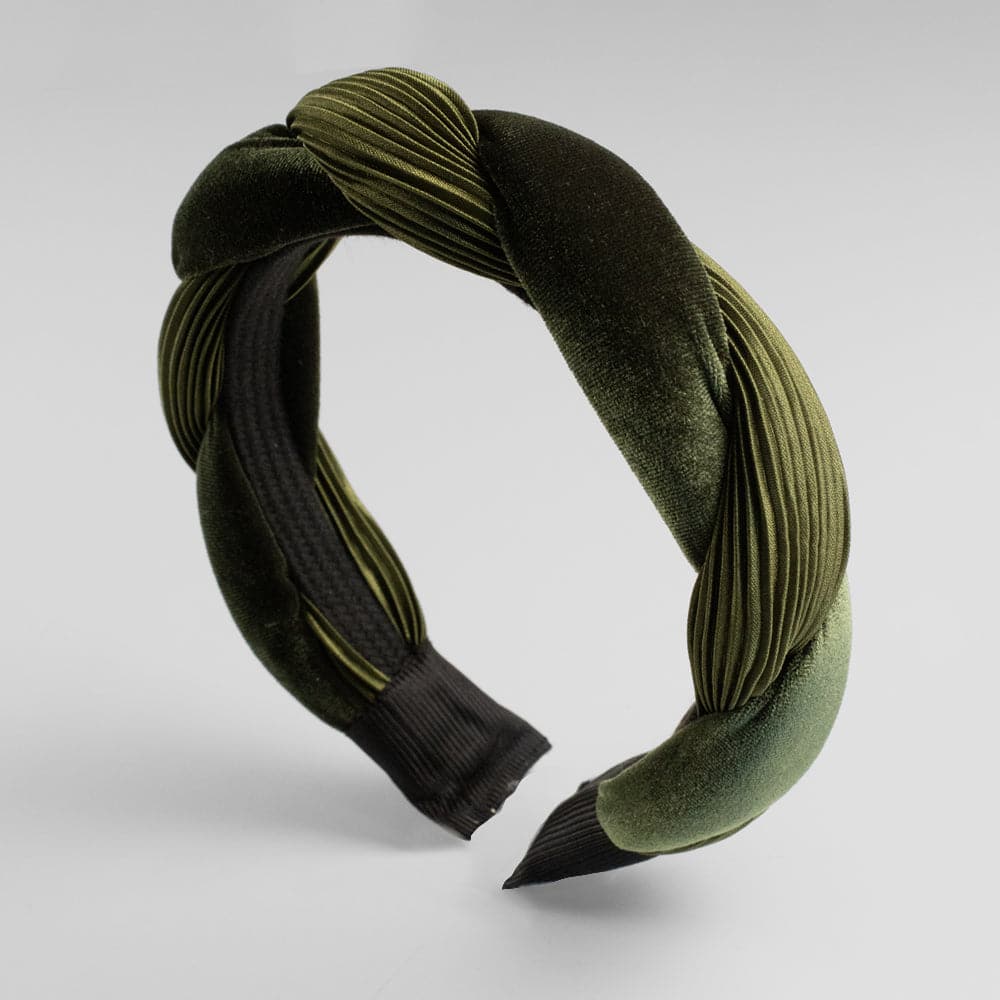 Handmade Velvet Twist Headband Green at Tegen Accessories