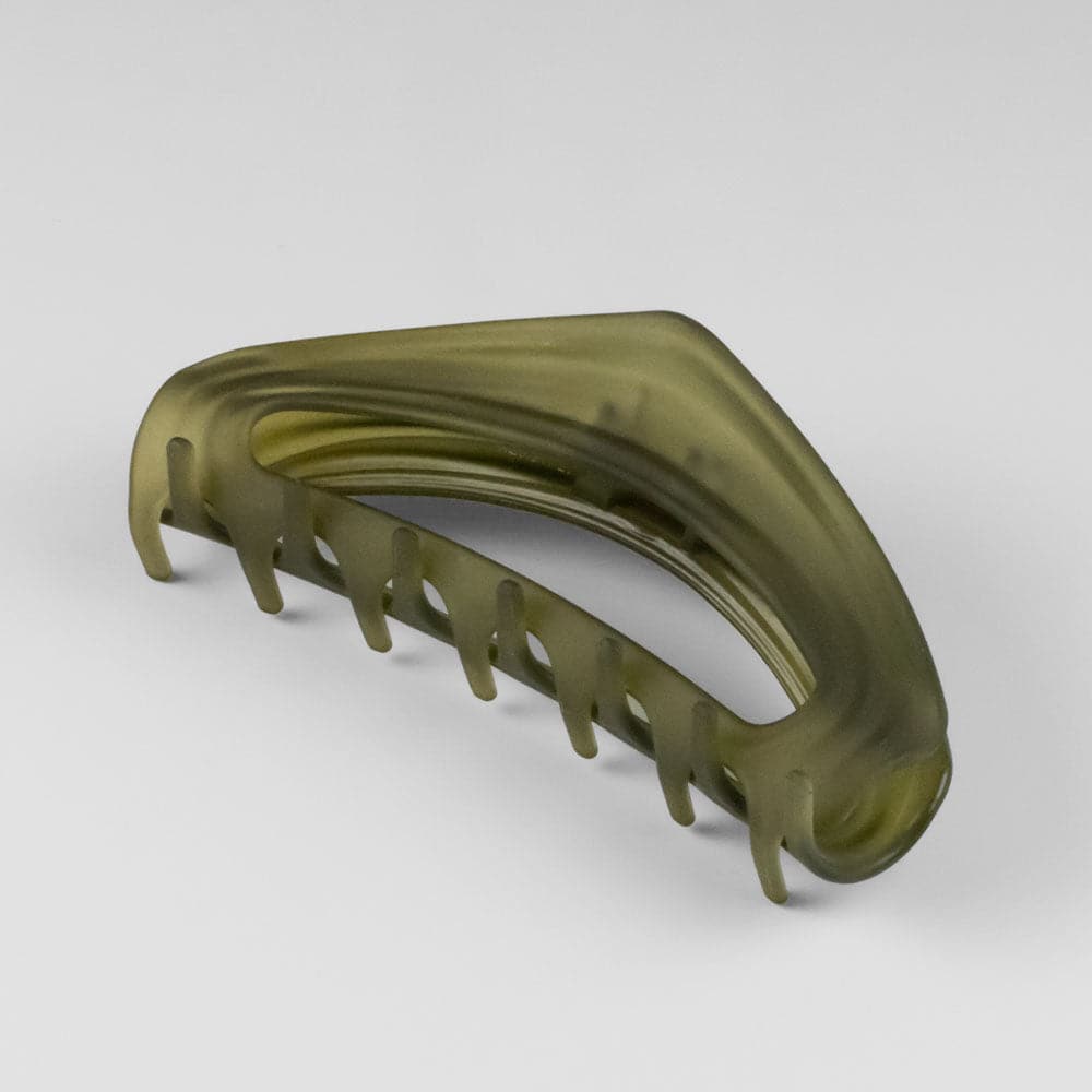 Matte Medium Cut Out Hair Claw Clip in 11cm Olive French Hair Accessories at Tegen Accessories